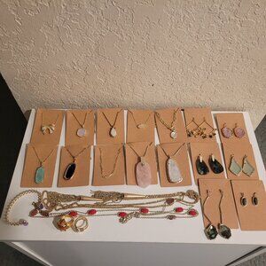 Kendra Scott Jewelry Bundle; Necklace, Earrings, Bracelet, Rings, Gold, locket